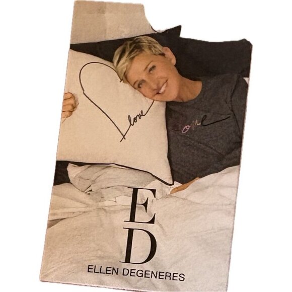 Ed Ellen Degeneres L Cat Floral Print Button Short Sleeve Top-Ankle Pants PJ Set - Picture 11 of 11